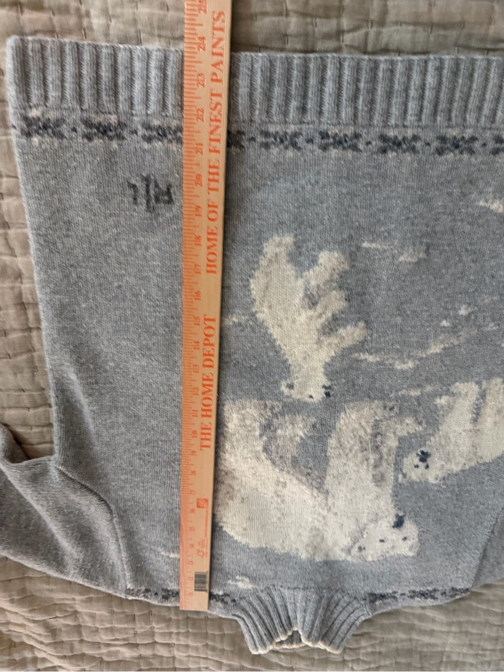 Lauren Ralph Lauren Gray Polar Bear Turtleneck Sweater - Picture 13 of 13